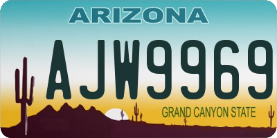 AZ license plate AJW9969