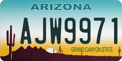AZ license plate AJW9971