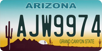 AZ license plate AJW9974