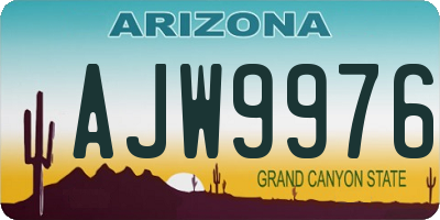 AZ license plate AJW9976