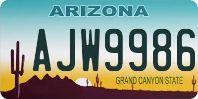 AZ license plate AJW9986