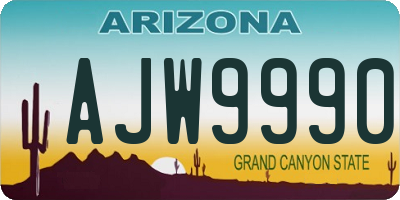 AZ license plate AJW9990
