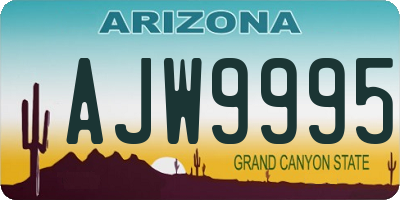 AZ license plate AJW9995