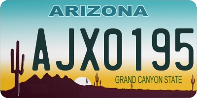 AZ license plate AJX0195