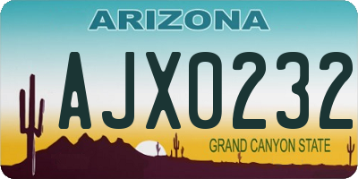 AZ license plate AJX0232