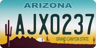 AZ license plate AJX0237