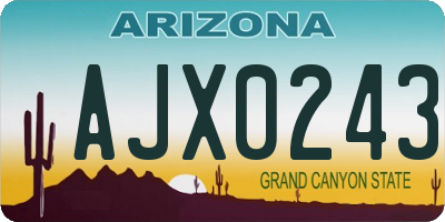 AZ license plate AJX0243