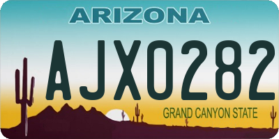 AZ license plate AJX0282