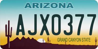 AZ license plate AJX0377