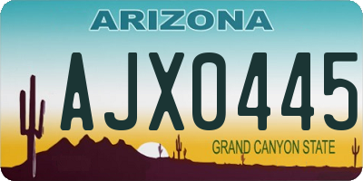 AZ license plate AJX0445