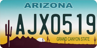 AZ license plate AJX0519