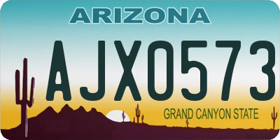 AZ license plate AJX0573