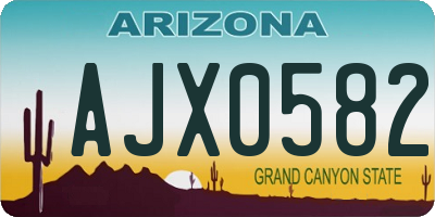 AZ license plate AJX0582