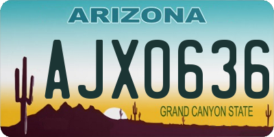 AZ license plate AJX0636