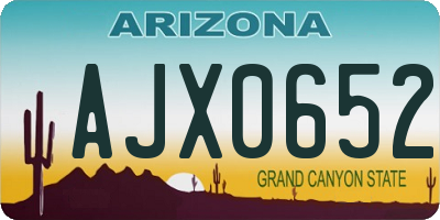 AZ license plate AJX0652