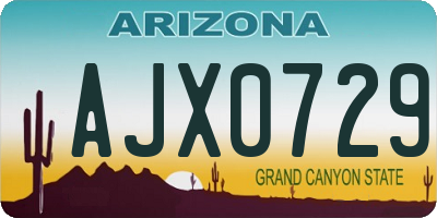 AZ license plate AJX0729