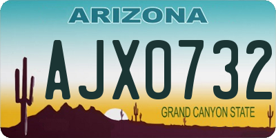 AZ license plate AJX0732