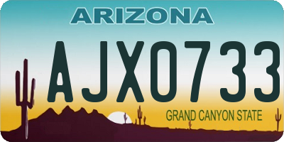 AZ license plate AJX0733