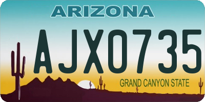 AZ license plate AJX0735