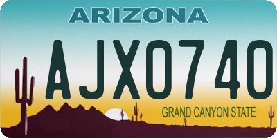 AZ license plate AJX0740