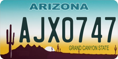 AZ license plate AJX0747