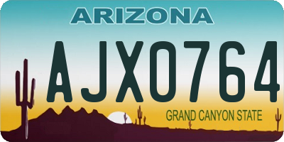 AZ license plate AJX0764