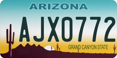 AZ license plate AJX0772