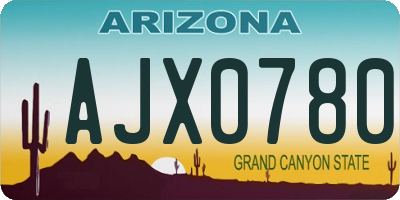 AZ license plate AJX0780