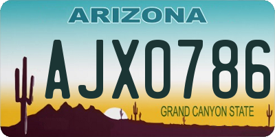 AZ license plate AJX0786