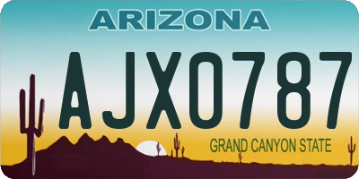 AZ license plate AJX0787
