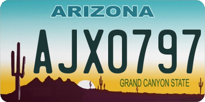 AZ license plate AJX0797