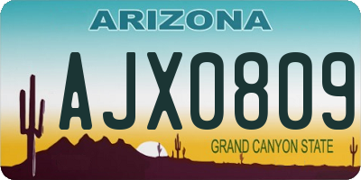 AZ license plate AJX0809