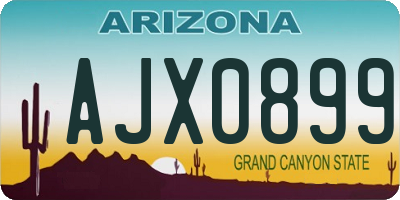 AZ license plate AJX0899