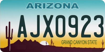 AZ license plate AJX0923