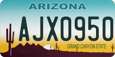 AZ license plate AJX0950