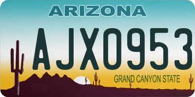 AZ license plate AJX0953