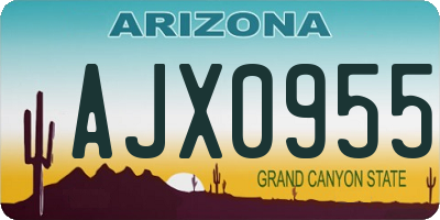 AZ license plate AJX0955
