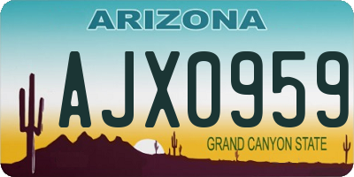 AZ license plate AJX0959