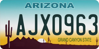 AZ license plate AJX0963