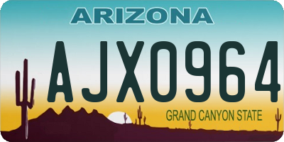 AZ license plate AJX0964