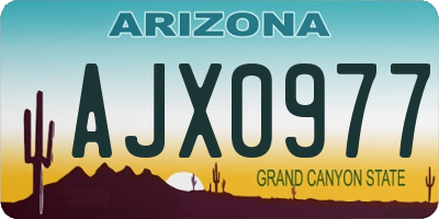 AZ license plate AJX0977