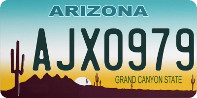 AZ license plate AJX0979