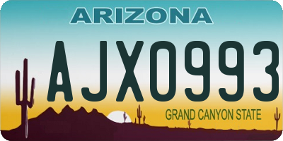 AZ license plate AJX0993