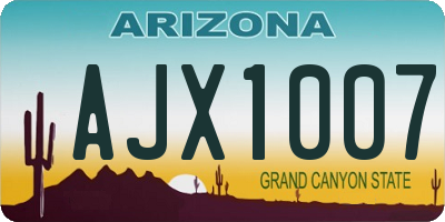 AZ license plate AJX1007