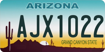 AZ license plate AJX1022