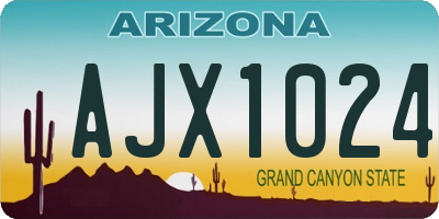 AZ license plate AJX1024