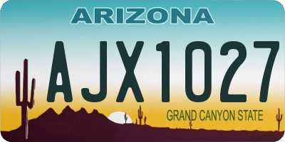 AZ license plate AJX1027