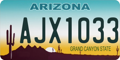 AZ license plate AJX1033