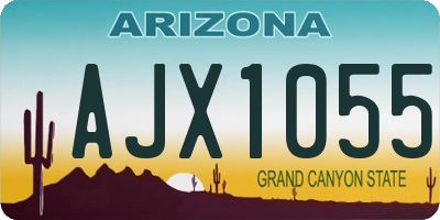 AZ license plate AJX1055