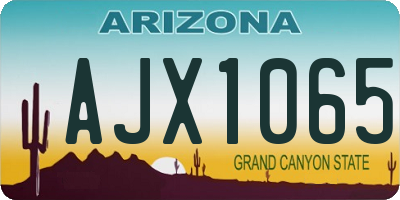 AZ license plate AJX1065